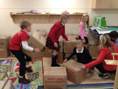 Porter lifting boxes